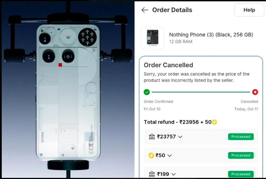 Flipkart order cancelled due to location